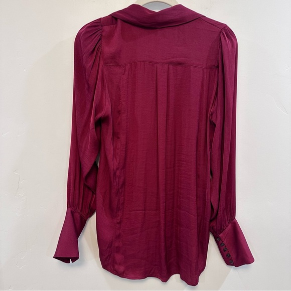 FREE PEOPLE magenta long sleeve button down shirt - Picture 3 of 5